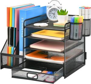 Marbrasse 5-Tier Mesh Desk Organizer Tower