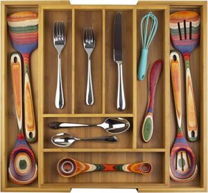 Totally Bamboo Expandable Kitchen Drawer Organizer