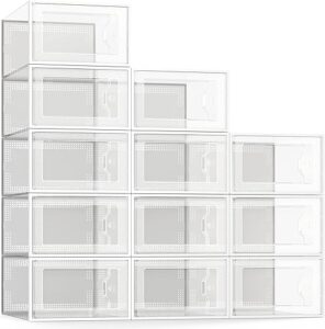 SEE SPRING Stackable Clear Shoe Storage Boxes for Closets